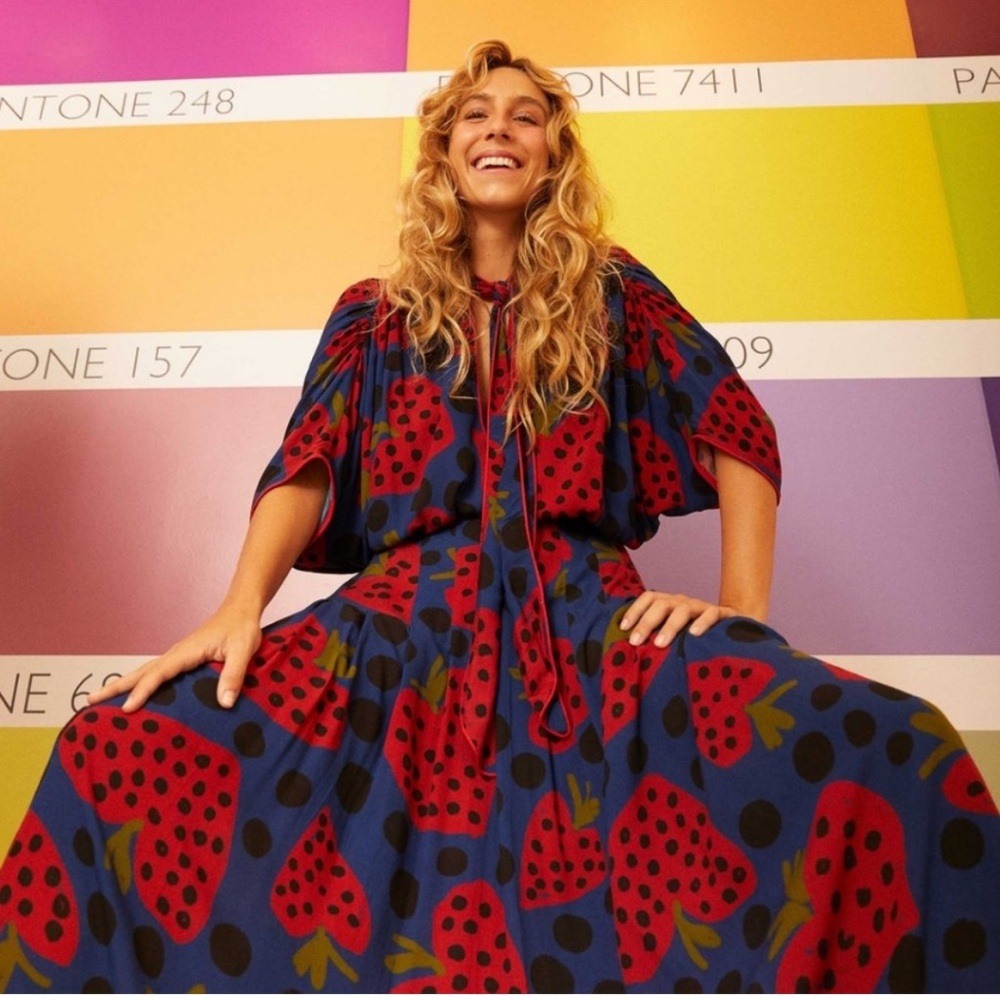 Rare Farm Rio Heartberry Strawberry maxi dress - XS 🍓